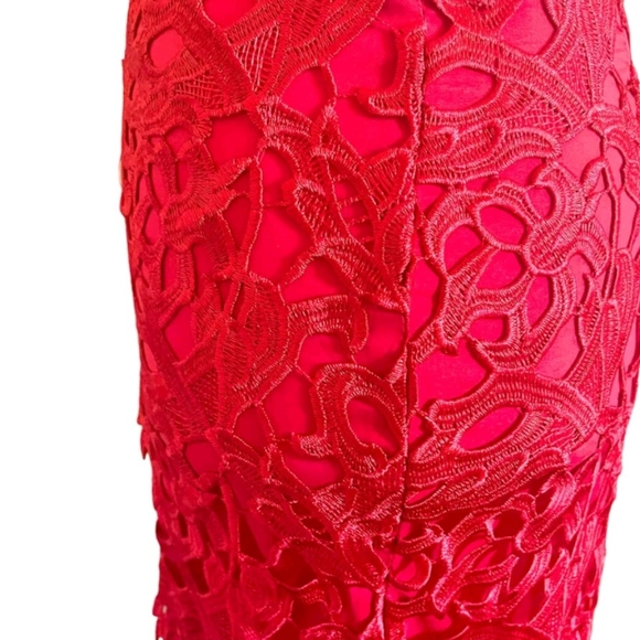 Aidan by Aidan Mattox red lace dress Size 12 - Picture 7 of 7